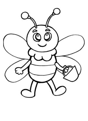 Arı boyama sayfası,  coloring page, Kovayla çalışan arı, 