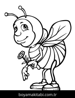 Arı boyama sayfası – renkli çizimler, okul öncesi