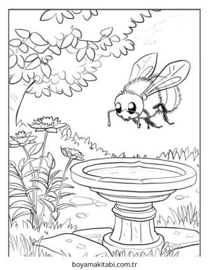 Arı boyama sayfası – eğitici aktivite, yaratıcılık