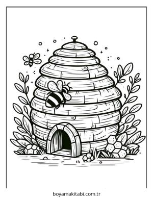 Arı boyama sayfası – renkli çizimler, okul öncesi