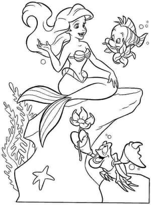 Ariel boyama sayfası, Ariel coloring page, Küçük Deniz Kızı Ariel ve Arkadaşları, 