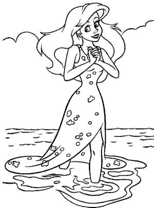 Ariel boyama sayfası, Ariel coloring page, Ariel Ayakta, 