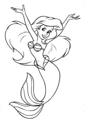 Ariel boyama sayfası, Ariel coloring page, Mutlu Deniz Kızı, 