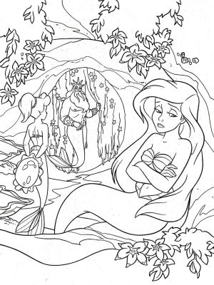 Ariel boyama sayfası, Ariel coloring page, Ariel Endişeleniyor, 