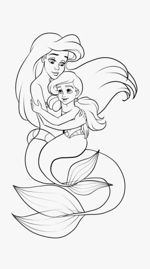 Ariel boyama sayfası, Ariel coloring page, Deniz Kızı Ariel Ablasına Sarılır, 