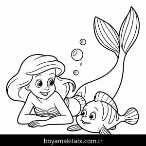 Ariel boyama sayfası – keyifli zaman, renkli çizimler