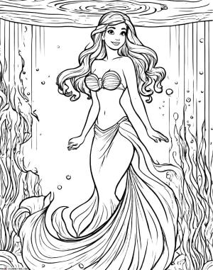 Ariel boyama sayfası, Ariel coloring page, , 