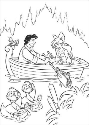 Ariel boyama sayfası, Ariel coloring page, Ariel ve Eric Yelken, 