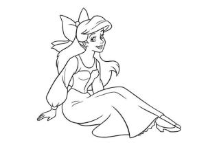 Ariel boyama sayfası, Ariel coloring page, Eğlenceli Ariel Oturma, 