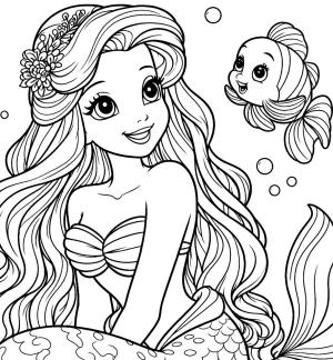 Ariel boyama sayfası, Ariel coloring page, , 