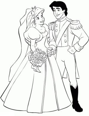 Ariel boyama sayfası, Ariel coloring page, Ariel ve Eric’in Düğünü için Tebrikler, 