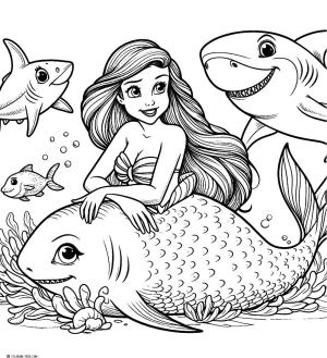 Ariel boyama sayfası, Ariel coloring page, , 