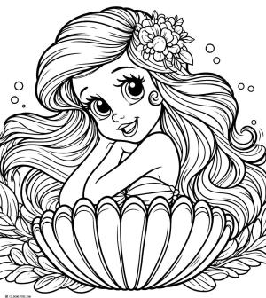 Ariel boyama sayfası, Ariel coloring page, , 