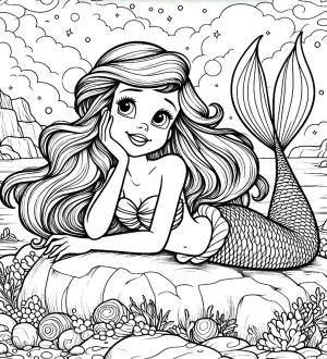 Ariel boyama sayfası, Ariel coloring page, , 