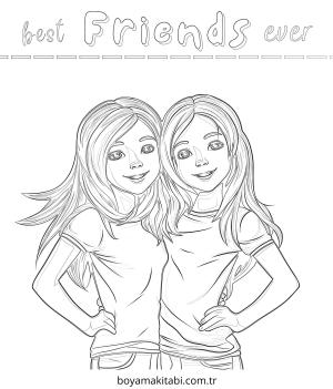 Arkadaş boyama sayfası – ücretsiz yazdır, boyama etkinliği