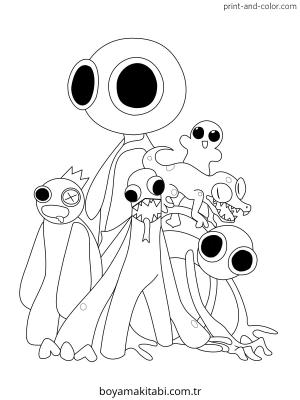 Arkadaş boyama sayfası – çocuklar için, çizgi film temalı