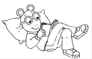 Arthur Oku boyama sayfası,  coloring page, Arthur Okumak Yalan Söylemek ve Okumak, 