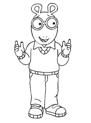 Arthur Oku boyama sayfası,  coloring page, Arthur Gülümseyerek, 