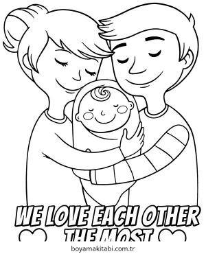 Aşk boyama sayfası – okul öncesi, evde etkinlik
