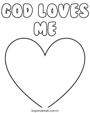 Aşk boyama sayfası – kolay boyama, eğitici aktivite