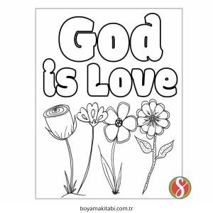 Aşk boyama sayfası – kolay boyama, eğitici aktivite