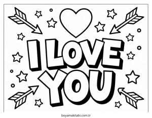 Aşk boyama sayfası – el becerilerini geliştirir, boyama çalışması