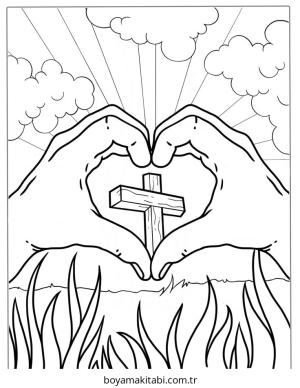 Aşk boyama sayfası – boyama çalışması, yaratıcılığı geliştirir