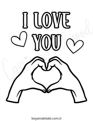 Aşk boyama sayfası – çocuklar için, çizgi film temalı