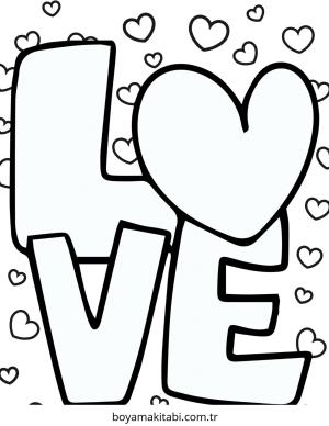 Aşk boyama sayfası – eğitici aktivite, yaratıcılık