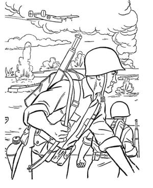 Asker boyama sayfası,  coloring page, Savaşta Asker, 