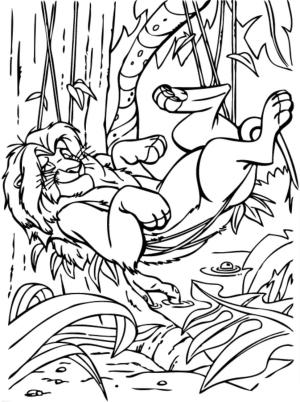 Aslan Kral boyama sayfası,  coloring page, Hamakta Simba, 