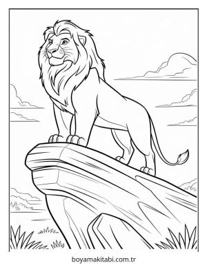 Aslan Kral boyama sayfası – okul öncesi, evde etkinlik