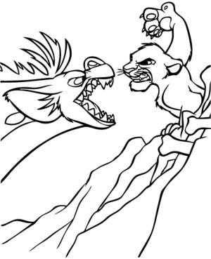 Aslan Kral boyama sayfası,  coloring page, Banzai Vs Simba, 