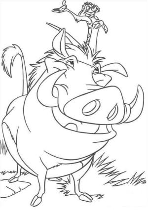 Aslan Kral boyama sayfası,  coloring page, Pumbaa Ve Timon, 