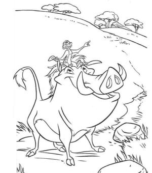 Aslan Kral boyama sayfası,  coloring page, Pumbaa’da Timon, 