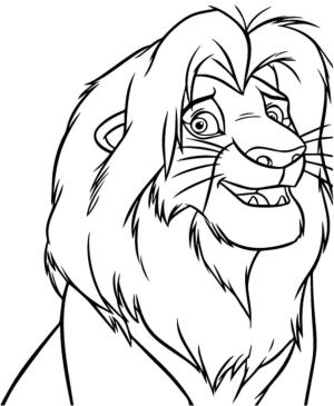 Aslan Kral boyama sayfası,  coloring page, Mutlu Simba, 