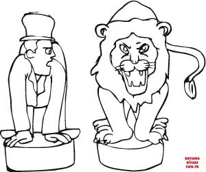 Aslan boyama sayfası, Lions coloring page, , lions lion and tamer 