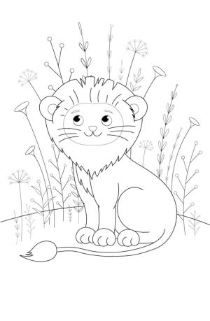 Aslan boyama sayfası, Lions coloring page, , 