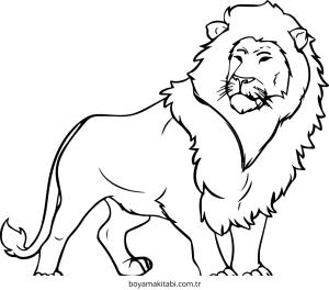 Aslan boyama sayfası – eğlenceli etkinlik, el becerilerini geliştirir