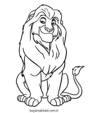Aslan boyama sayfası – eğitici aktivite, yaratıcılık
