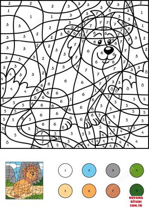 Aslan boyama sayfası, Lions coloring page, , lions lion color by number 