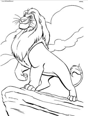 Aslan boyama sayfası, Lions coloring page, Kayanın Üzerinde Aslan, 