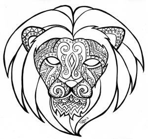 Aslan boyama sayfası, Lions coloring page, , lions decorative lion face 