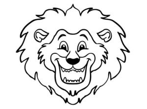 Aslan boyama sayfası, Lions coloring page, Mutlu Aslan Yüzü, 