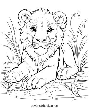 Aslan boyama sayfası – ücretsiz yazdır, boyama etkinliği