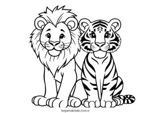 Aslan boyama sayfası – okul öncesi, evde etkinlik