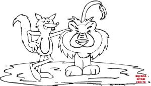 Aslan boyama sayfası, Lions coloring page, , lions lion and coyote 