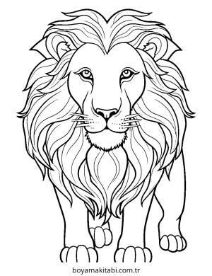 Aslan boyama sayfası – okul öncesi, evde etkinlik
