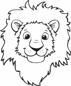 Aslan boyama sayfası, Lions coloring page, Aslan Yüzü, 