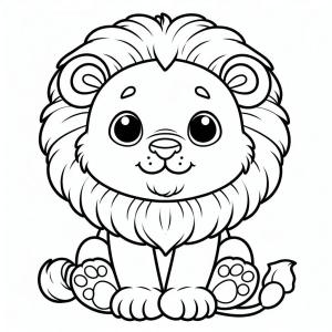 Aslan boyama sayfası, Lions coloring page, ,